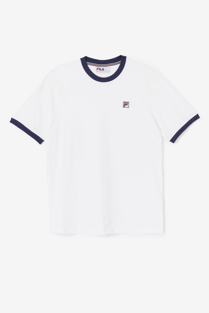 Fila Marconi Ringer White T-Shirt Mens - NZ 53042-UPQC